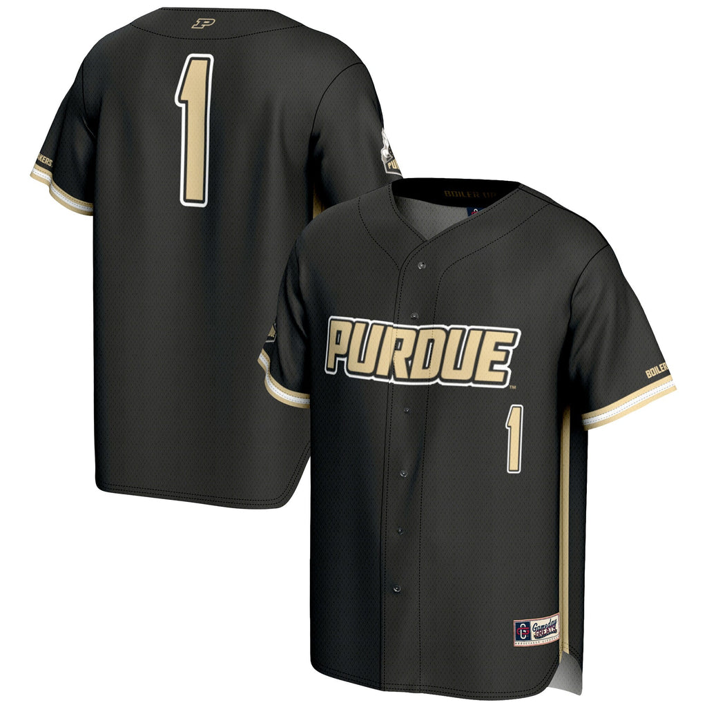 #1 Purdue Boilermakers Lightweight Baseball Jersey - Gold