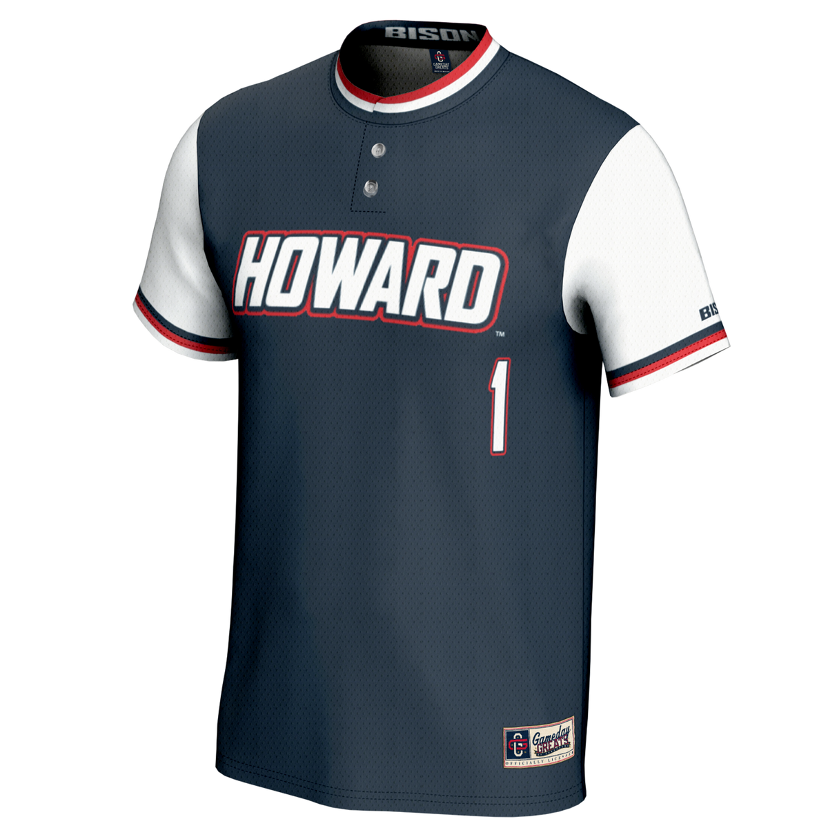 #1 Howard Bison Lightweight Softball Jersey - Navy