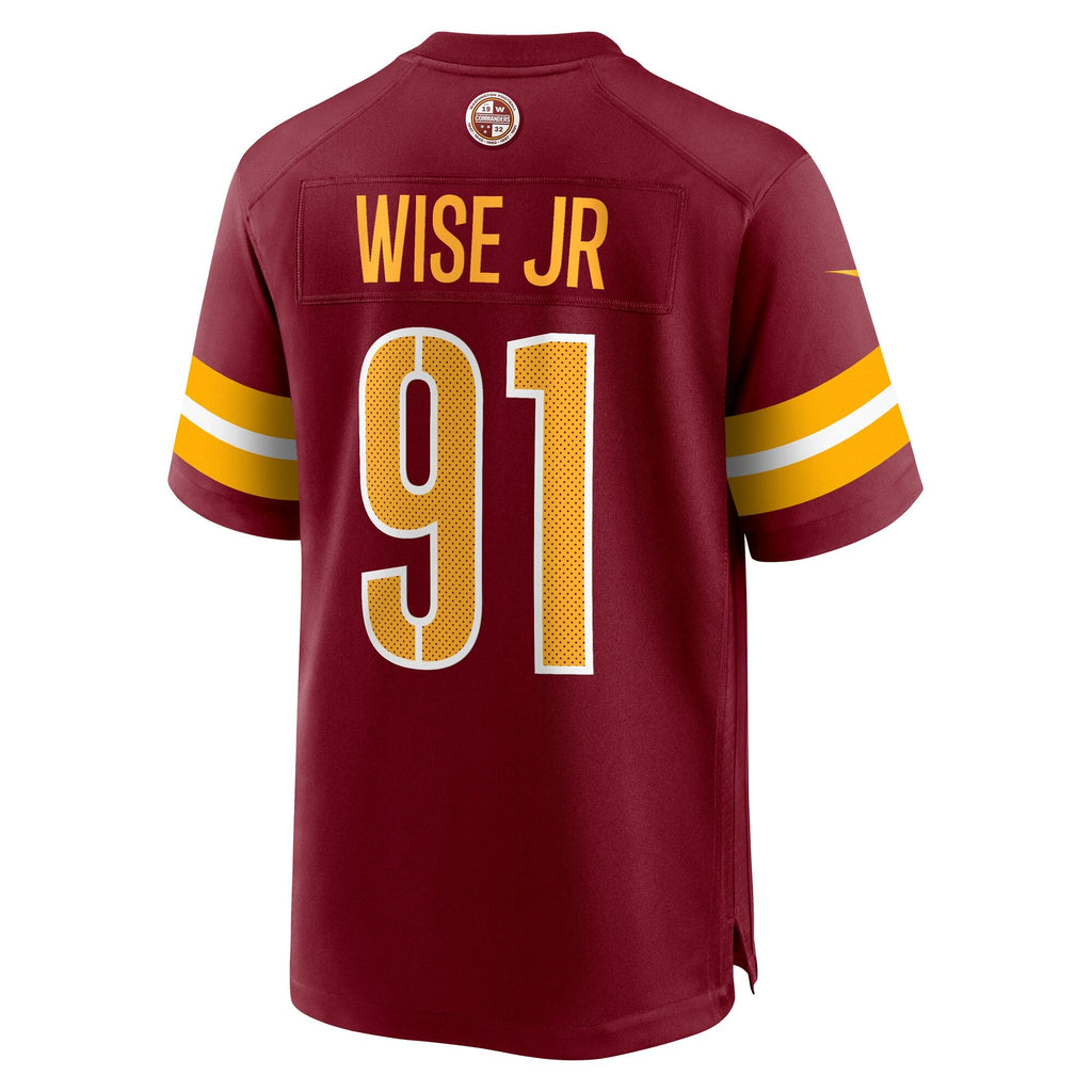 Washington Commanders Deatrich Wise Jr. Burgundy Team Game Football Jersey