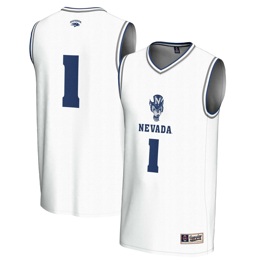 #1 Nevada Wolf Pack Lightweight Basketball Fashion Jersey - White
