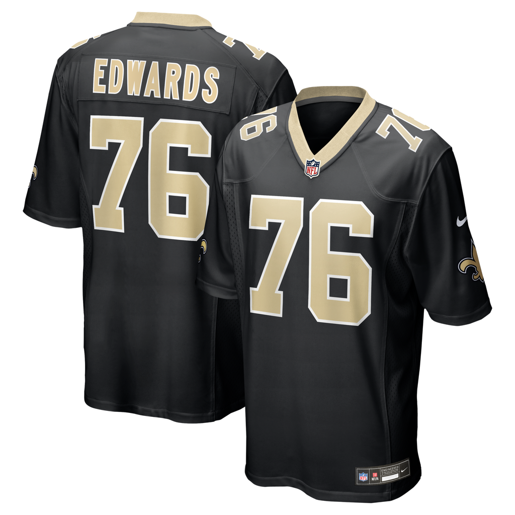 New Orleans Saints David Edwards Black Team Game Football Jersey