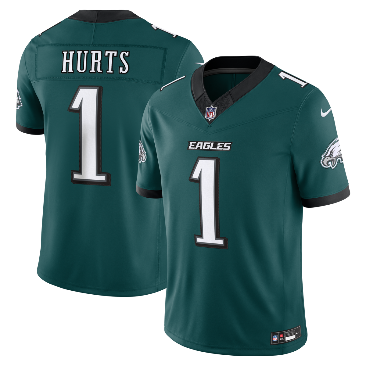 Philadelphia Eagles Jalen Hurts Midnight Green Team Vapor F.U.S.E. Stitched Limited Football Jersey