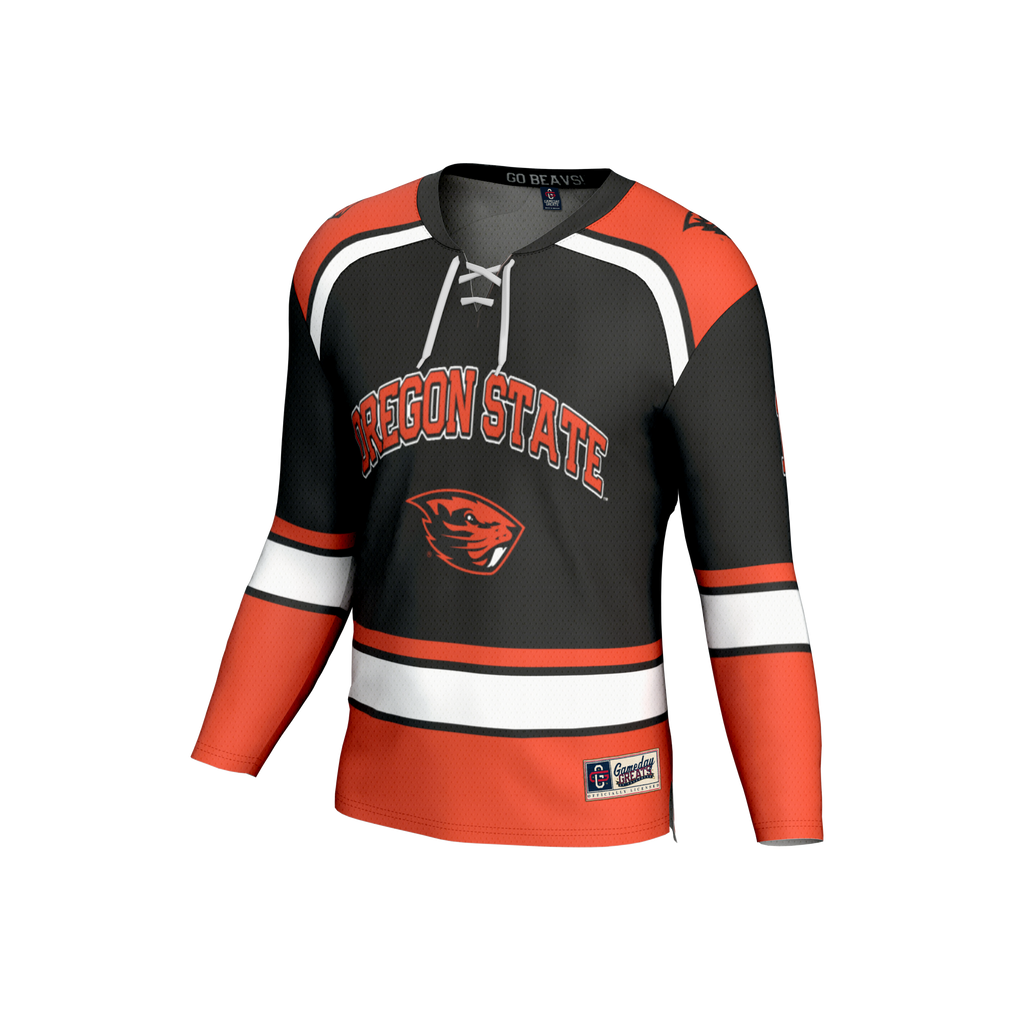 #1 Black Oregon State Beavers Lightweight Hockey Fashion Jersey