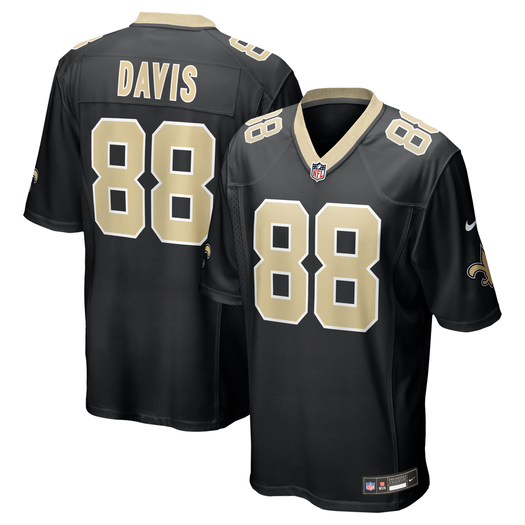 New Orleans Saints Shaquan Davis Black Game Football Jersey