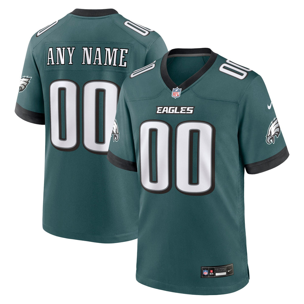 Philadelphia Eagles Midnight Green Team Custom Game Football Jersey
