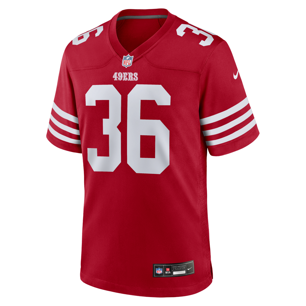 San Francisco 49ers Marques Sigle Scarlet Team Game Football Jersey