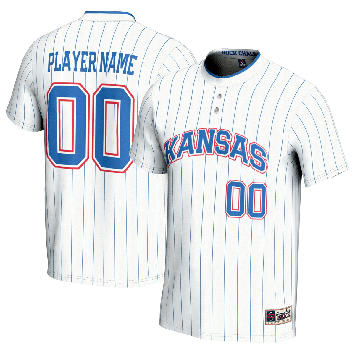 Kansas Jayhawks NIL Pick-A-Player Lightweight Softball Jersey - White