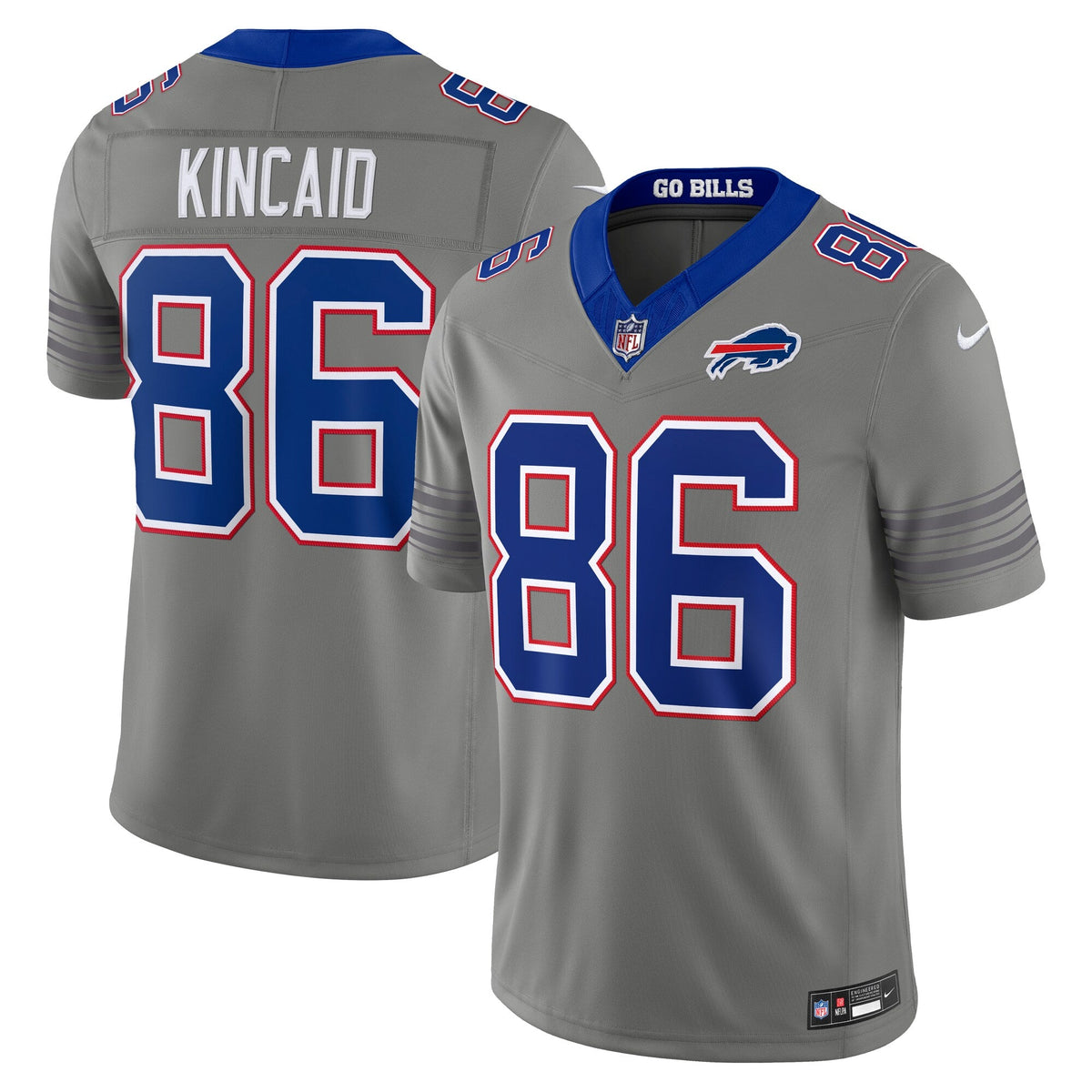 Buffalo Bills Dalton Kincaid Gray Nickel City Vapor F.U.S.E. Stitched Limited Football Jersey