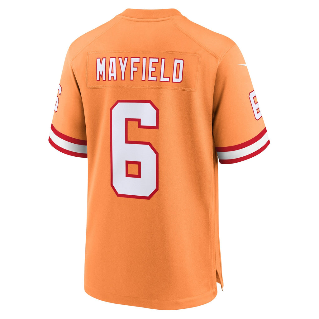 Tampa Bay Buccaneers Baker Mayfield Orange Throwback Game Football Jersey