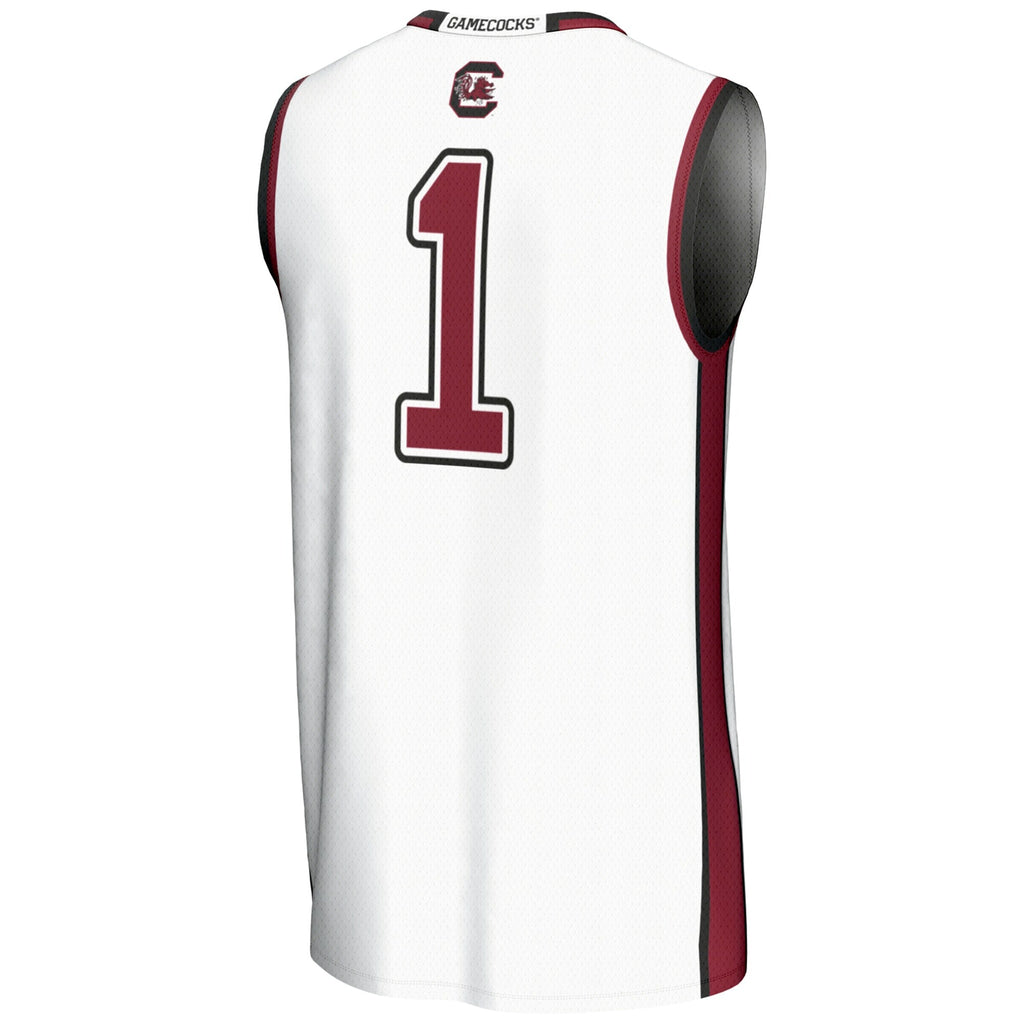 #1 White South Carolina Gamecocks Lightweight Basketball Jersey