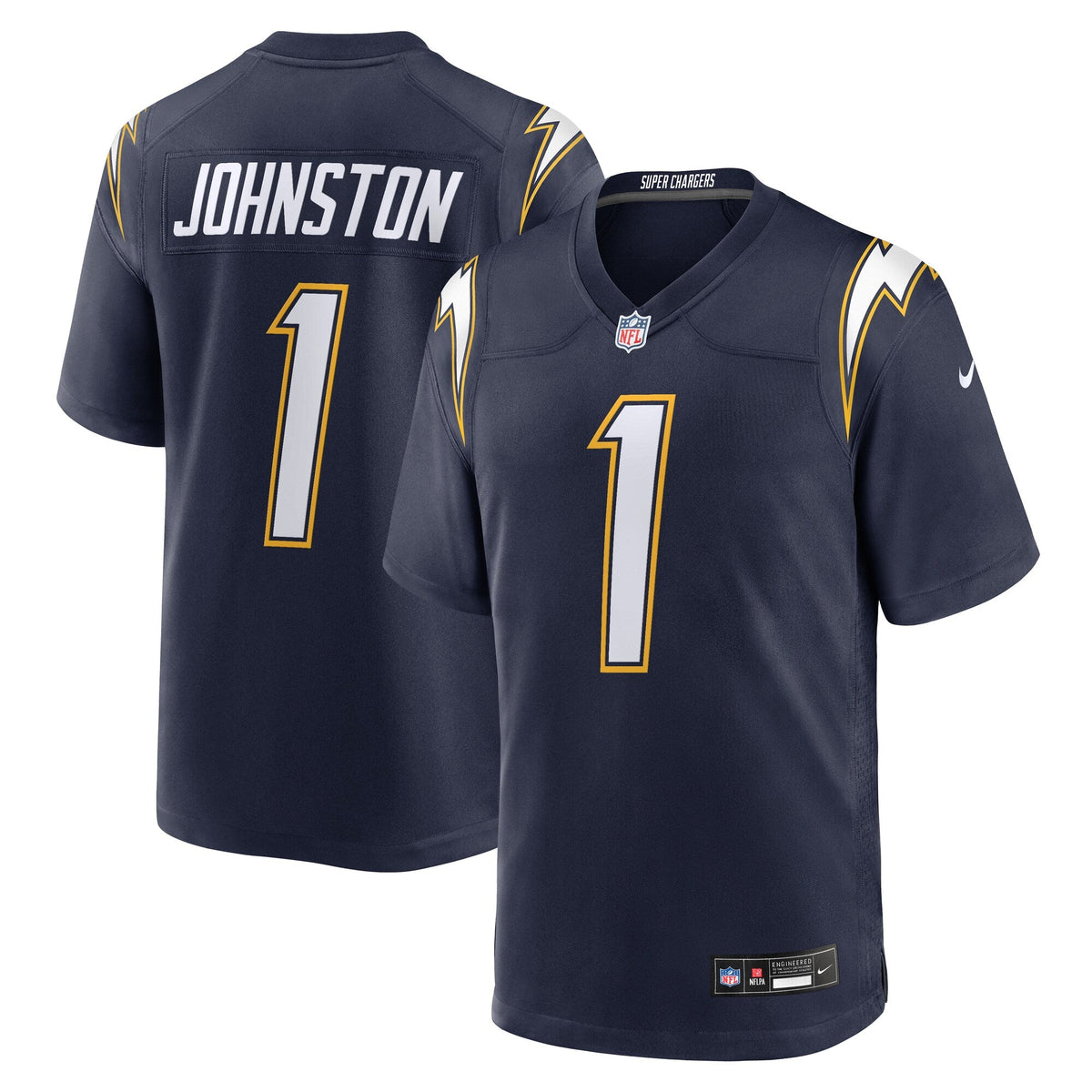 Los Angeles Chargers Quentin Johnston Navy Alternate Super Chargers Game Player Football Jersey