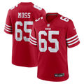 San Francisco 49ers Drew Moss Scarlet Team Game Football Jersey