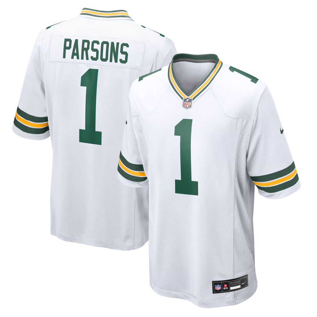Green Bay Packers Micah Parsons White Game Player Football Jersey