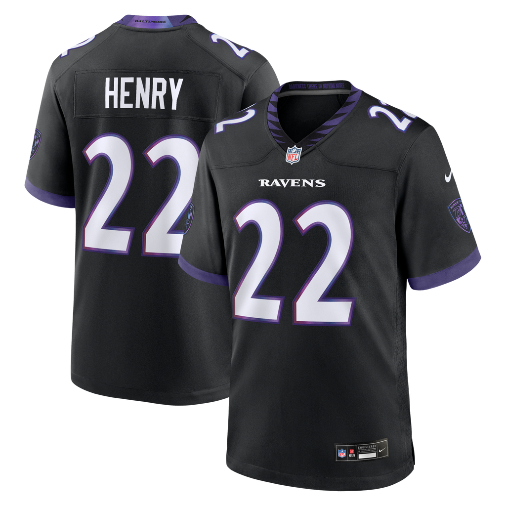 Baltimore Ravens Derrick Henry Black Alternate Game Football Jersey