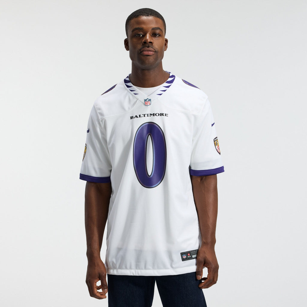 Baltimore Ravens Roquan Smith White Game Football Jersey