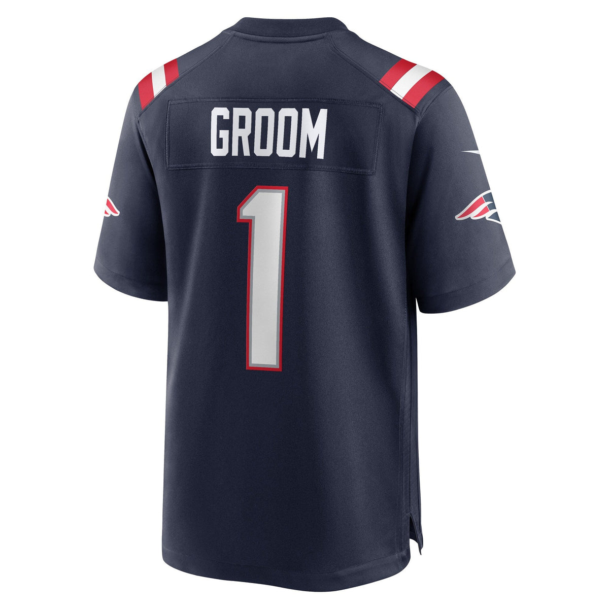 New England Patriots Number 1 Groom Navy Game Football Jersey