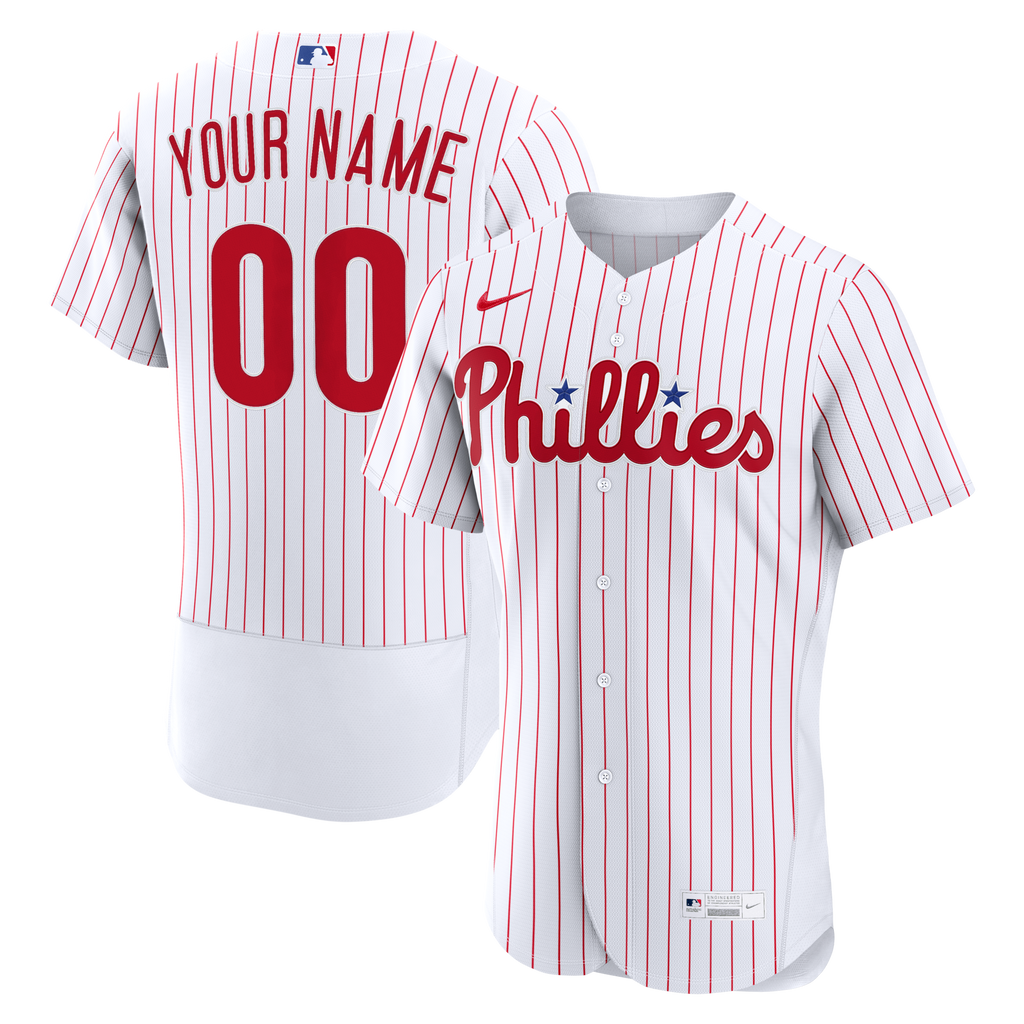 Philadelphia Phillies White Home Custom Baseball Jersey