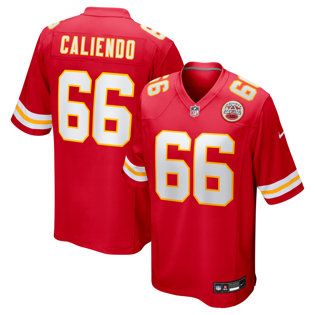 Kansas City Chiefs Mike Caliendo Red Game Player Football Jersey