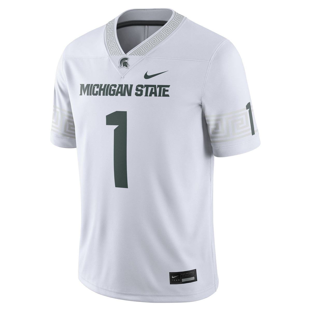 #1 White Michigan State Spartans Football Game Jersey