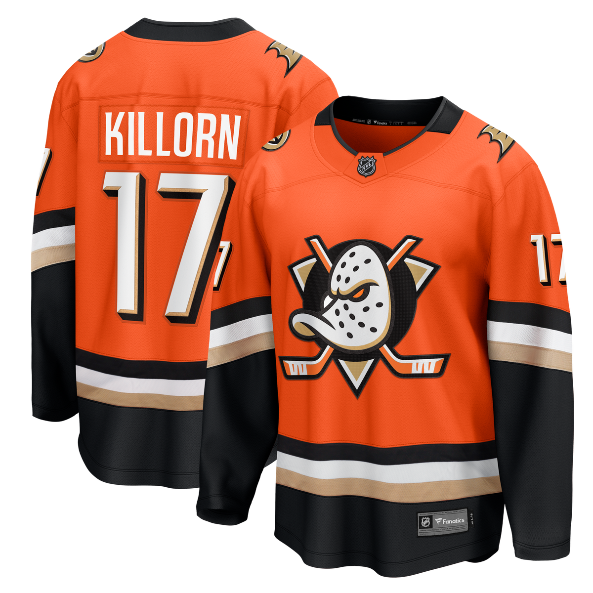 Anaheim Ducks Alex Killorn Orange Home Breakaway Hockey Jersey