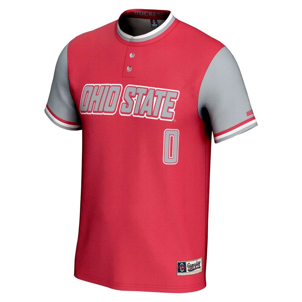 #0 Ohio State Buckeyes Lightweight Softball Jersey - Scarlet
