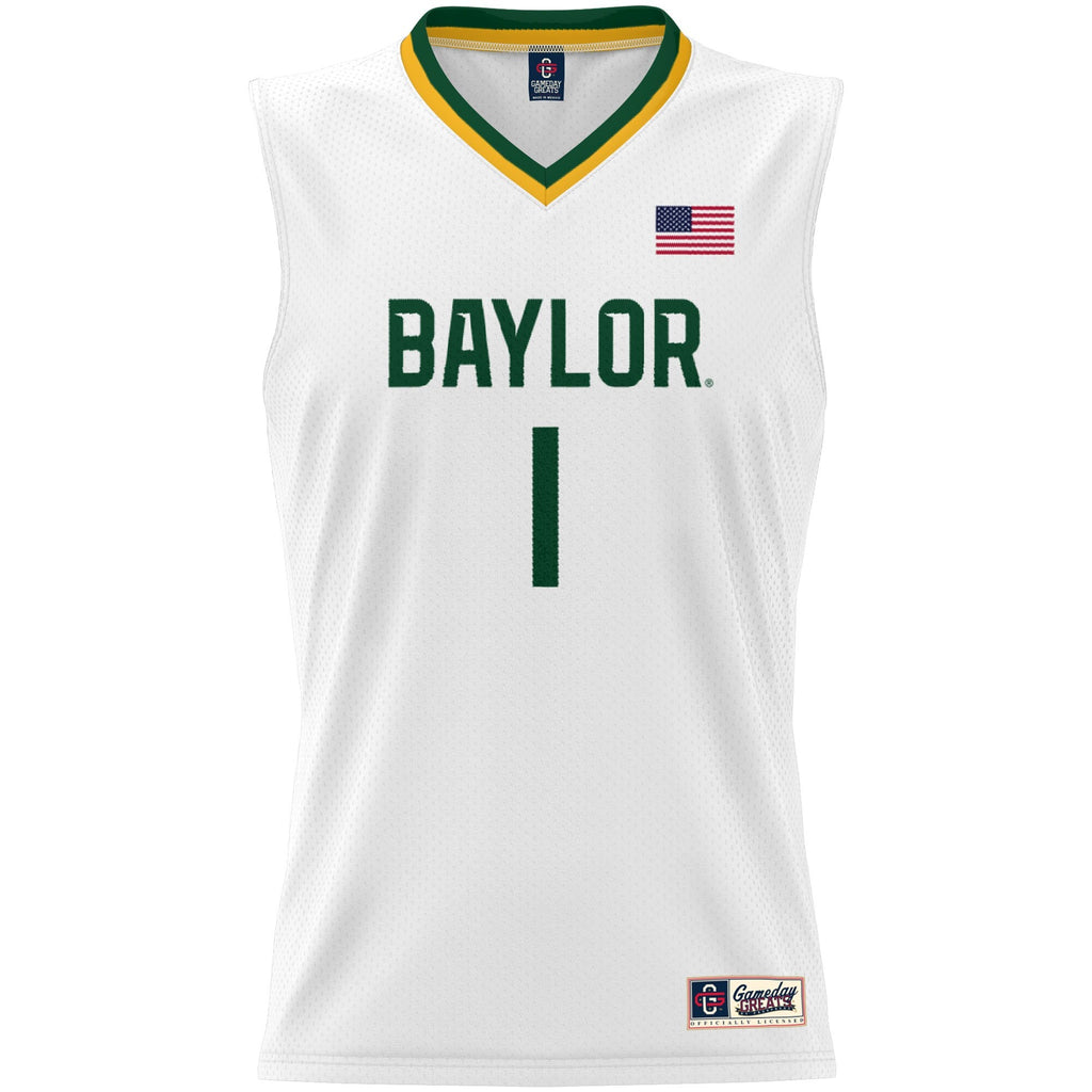 #1 Baylor Bears Lightweight Basketball Jersey - White