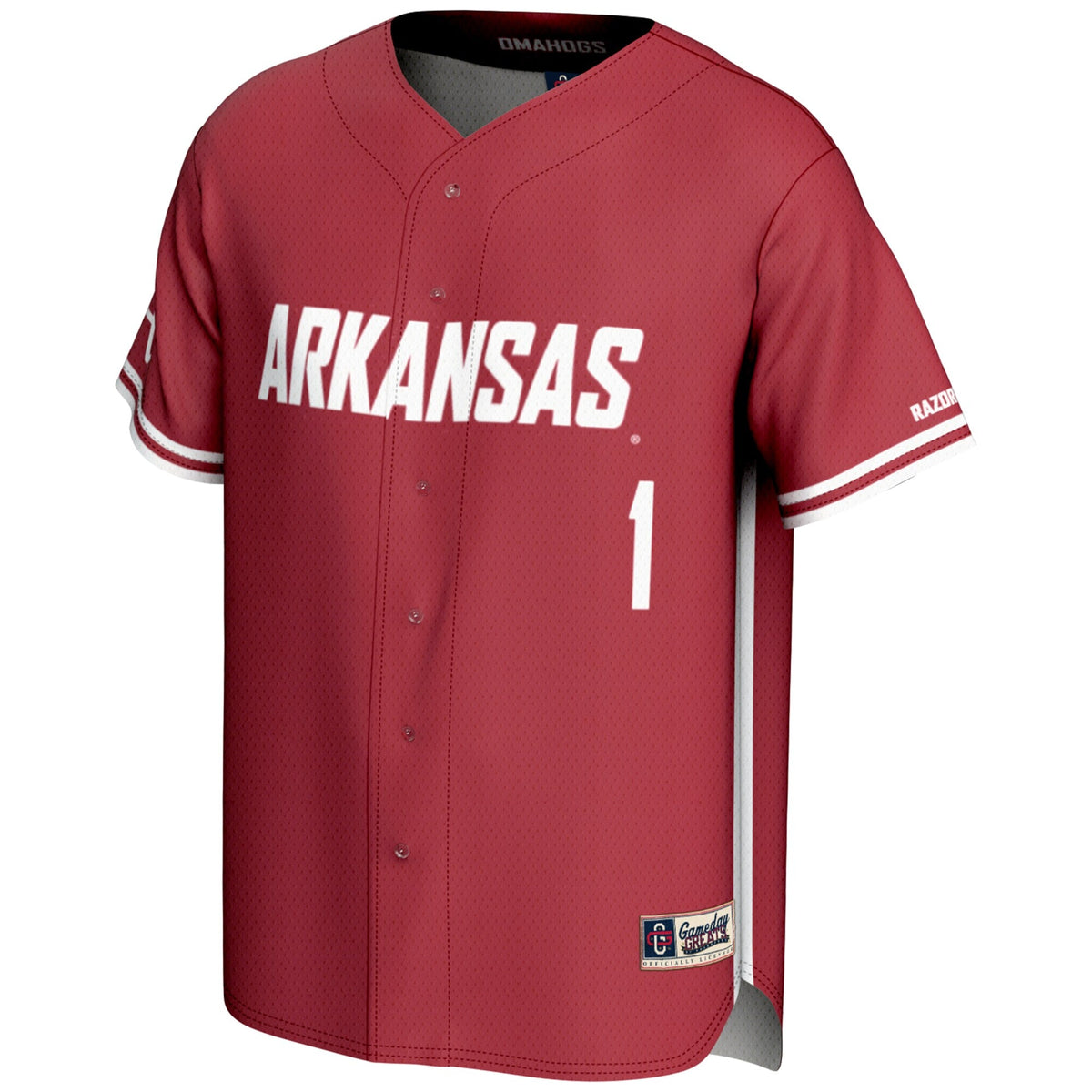 #1 Arkansas Razorbacks Lightweight Baseball Jersey - Cardinal