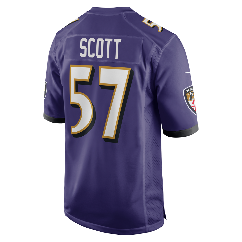 Baltimore Ravens Bart Scott Purple Game Retired Player Football Jersey
