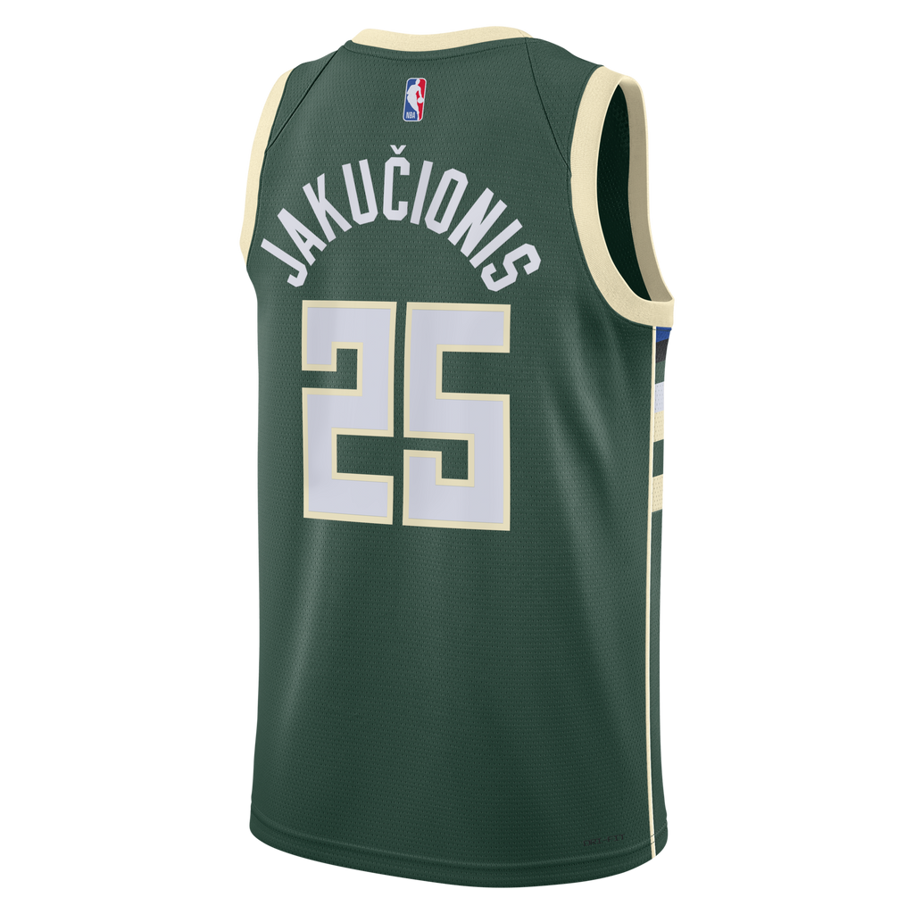 Milwaukee Bucks Icon Edition Swingman Jersey - White - Kasparas Jakučionis