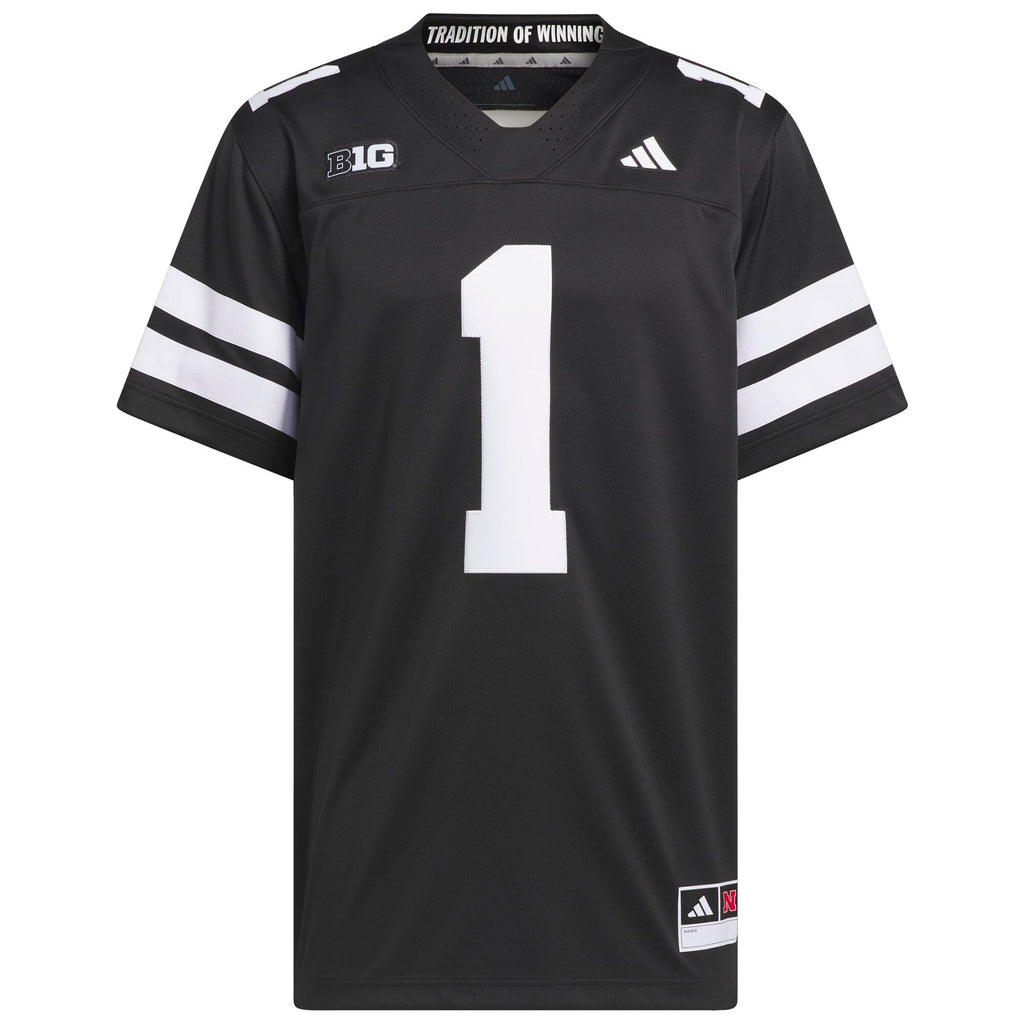 #1 Black Nebraska Huskers Alternate Premier Jersey