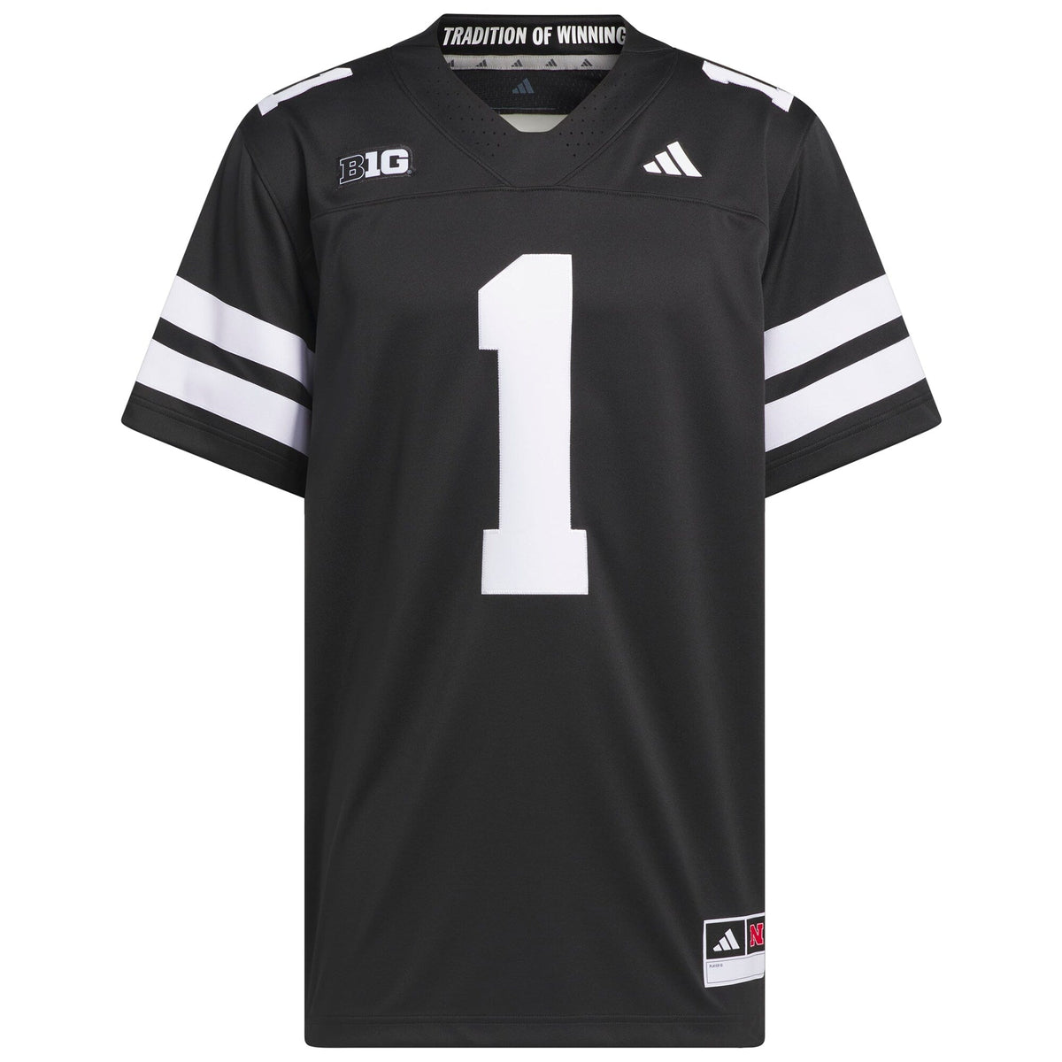 #1 Black Nebraska Huskers Alternate Premier Jersey
