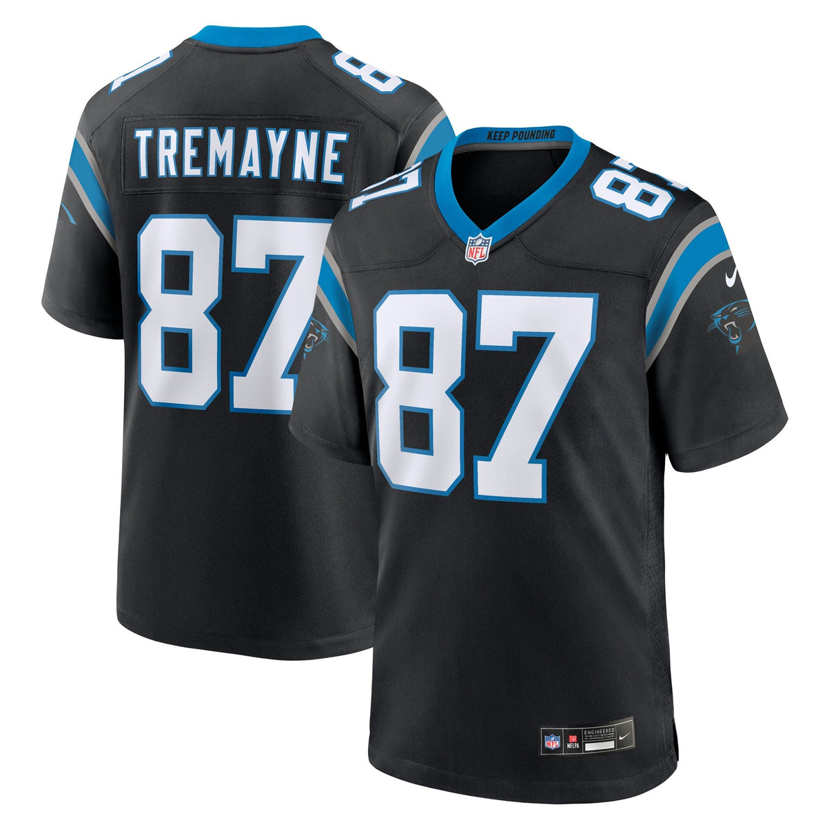 Carolina Panthers Brycen Tremayne Black Team Game Football Jersey