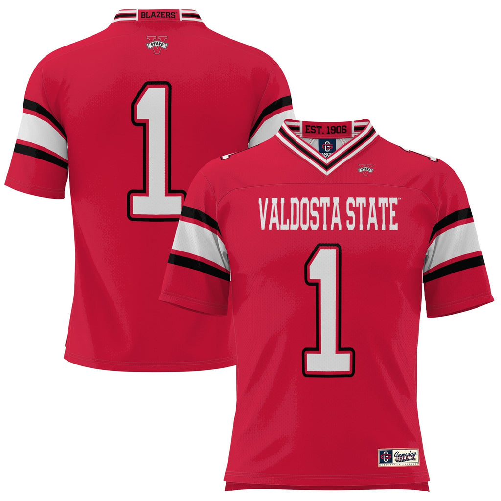 #1 Valdosta State Blazers Endzone Football Jersey - Red