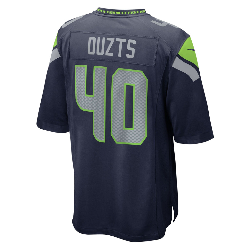 Seattle Seahawks Robbie Ouzts College Navy Team Game Football Jersey