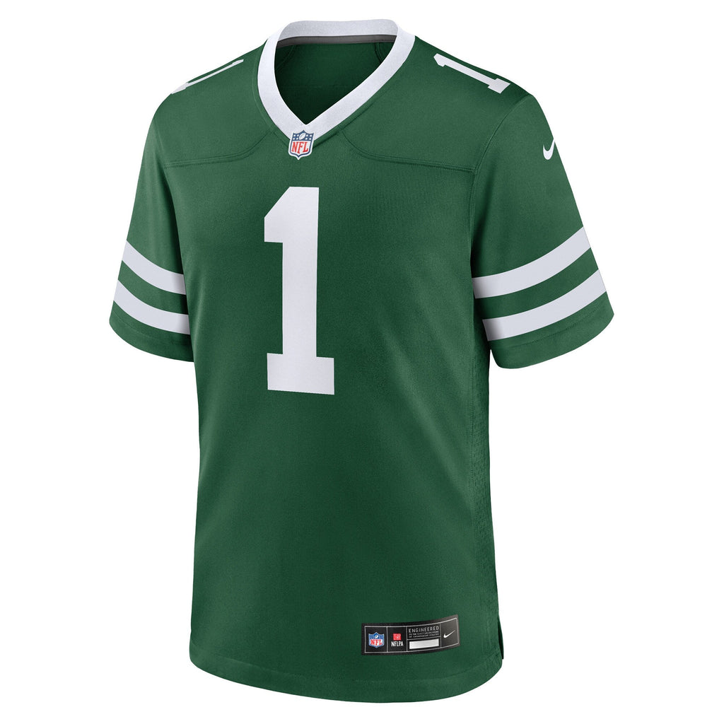 New York Jets Number 1 Groom Legacy Green Game Football Jersey