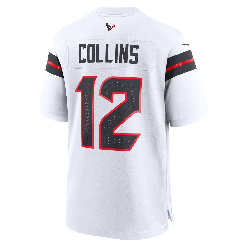 Houston Texans Nico Collins White Game Football Jersey