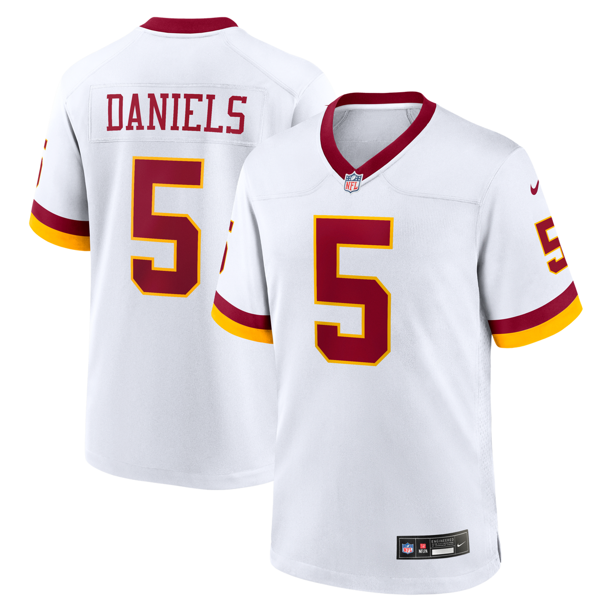 Washington Commanders Jayden Daniels White Game Super Bowl Era Football Jersey