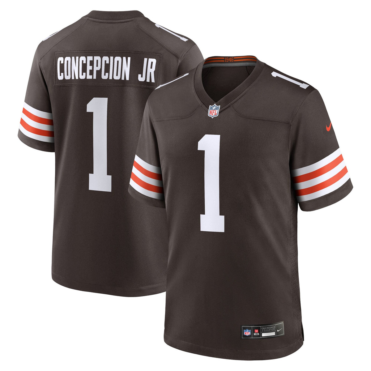 Cleveland Browns KC Concepcion Brown 2026 NFL Draft First Round Pick No. 24 Team Game Football Jersey