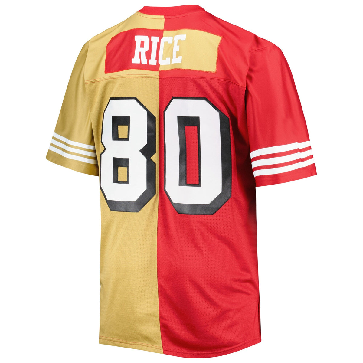 San Francisco 49ers Jerry Rice Scarlet/Gold Big & Tall Split Legacy Retired Player Replica Football Jersey