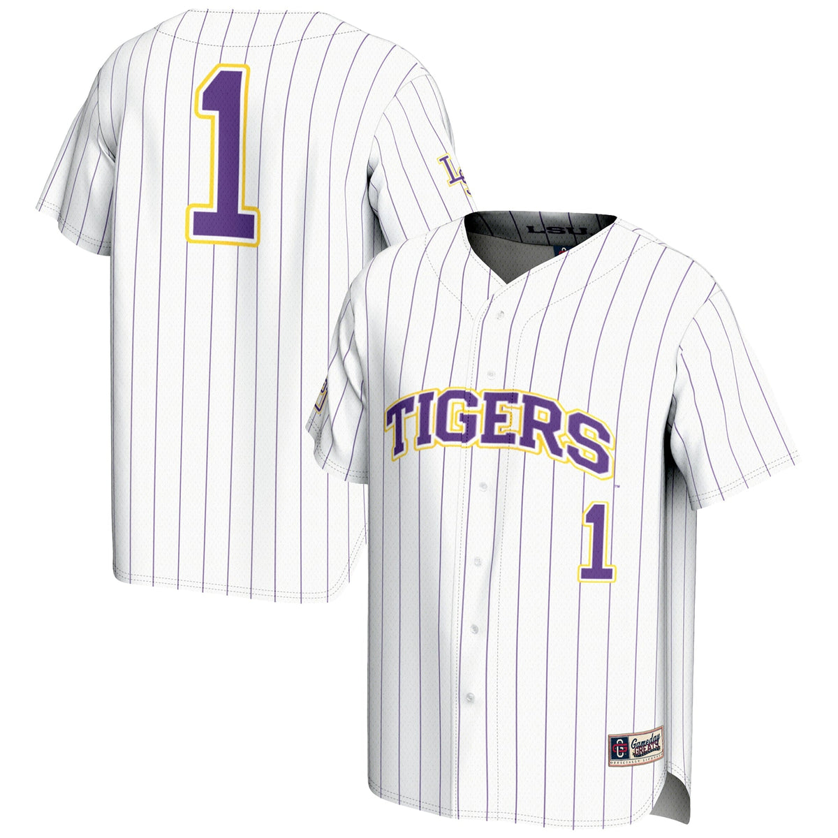 #1 White LSU Tigers Lightweight Baseball Jersey