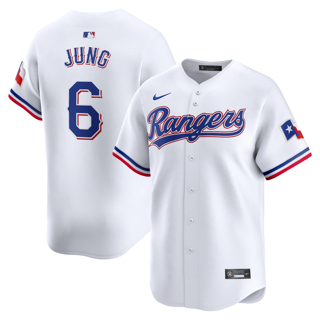 Texas Rangers Josh Jung White Home Limited Player Baseball Jersey