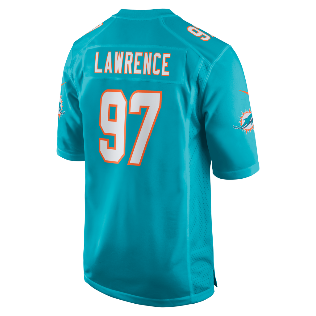 Miami Dolphins Rashard Lawrence Aqua Team Game Football Jersey