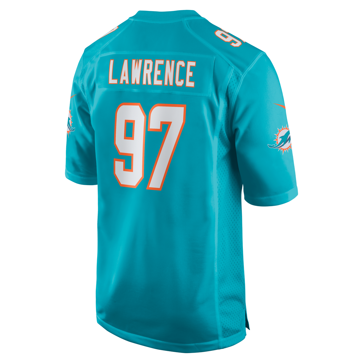 Miami Dolphins Rashard Lawrence Aqua Team Game Football Jersey