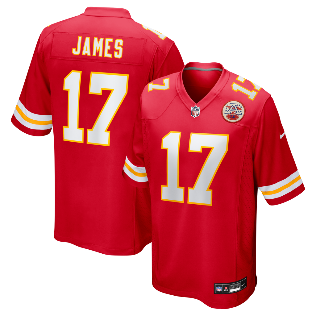 Kansas City Chiefs Richie James Red Game Football Jersey