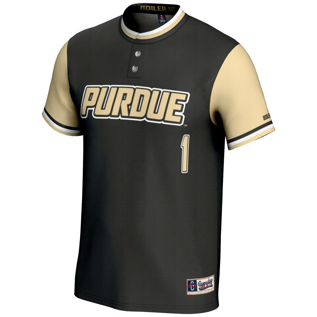 #1 Purdue Boilermakers Lightweight Softball Jersey - Gold
