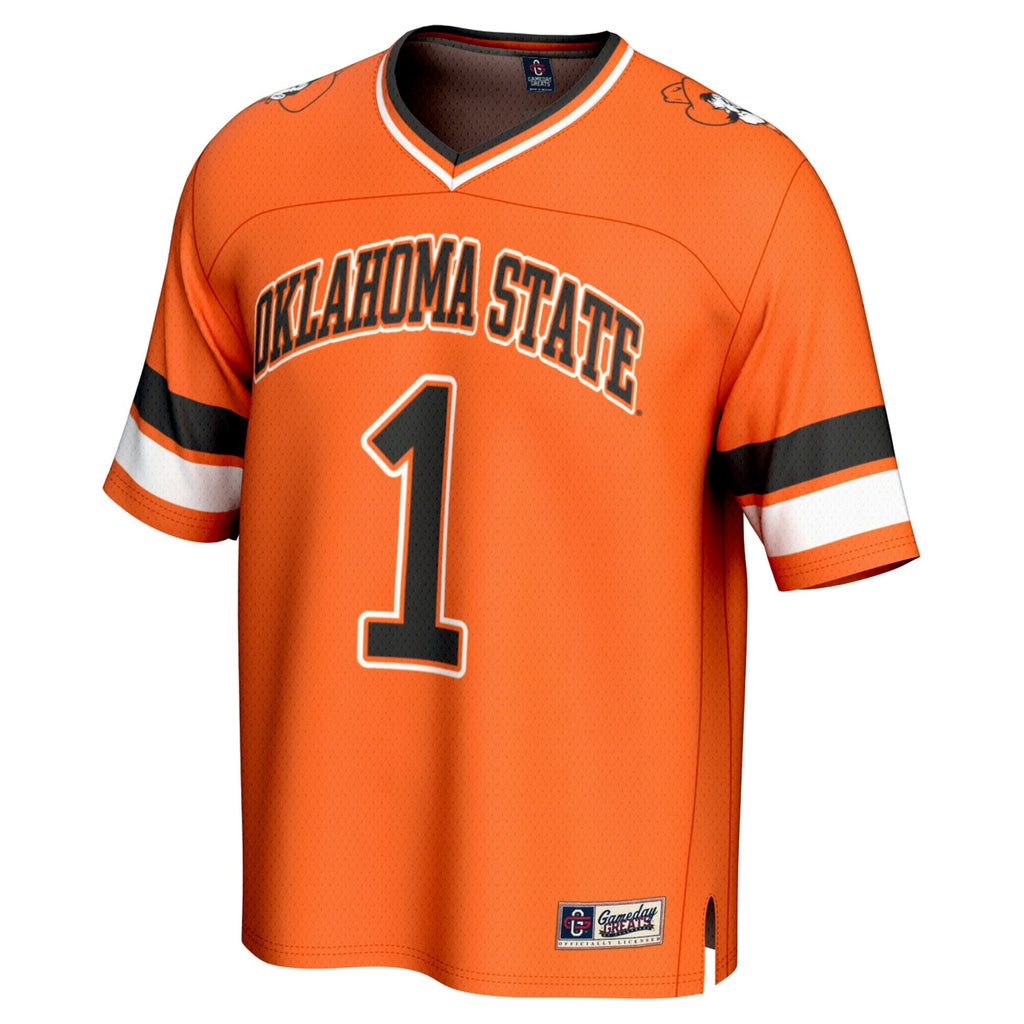#1 Oklahoma State Cowboys Lightweight Collegiate Football Fashion Jersey - Orange