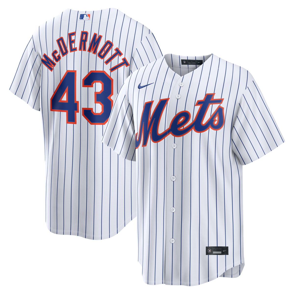 New York Mets Chayce McDermott White Home Replica Baseball Jersey