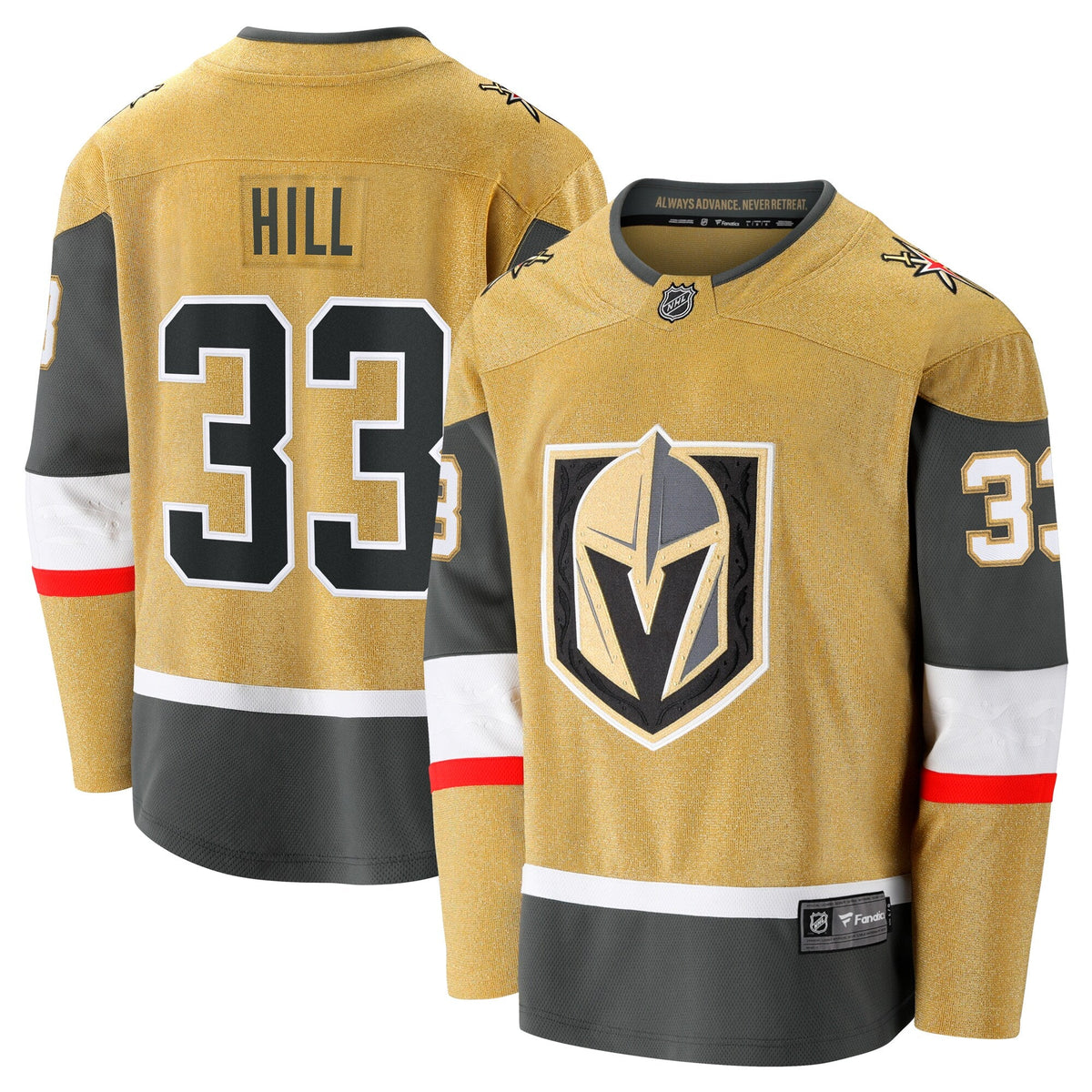Vegas Golden Knights Adin Hill Gold Home Breakaway Hockey Jersey