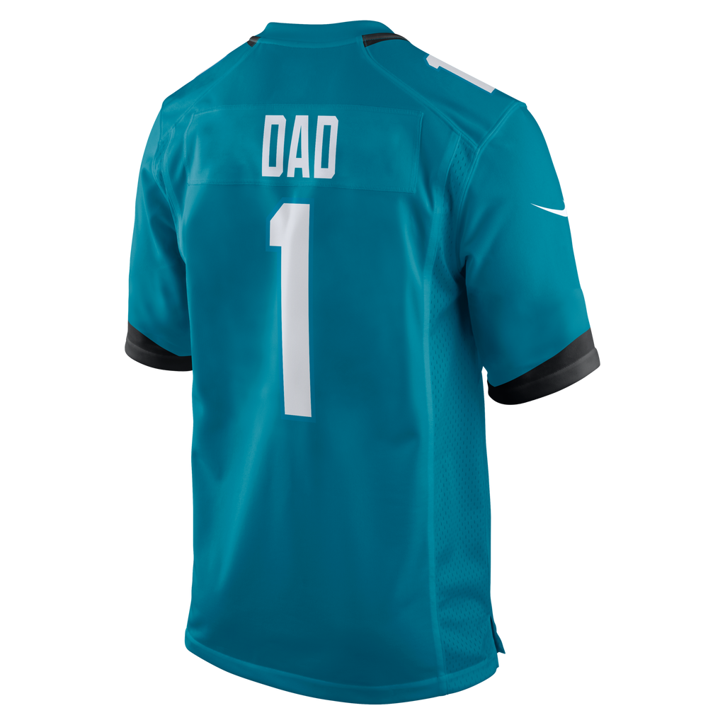 Jacksonville Jaguars Number 1 Dad Teal Game Football Jersey