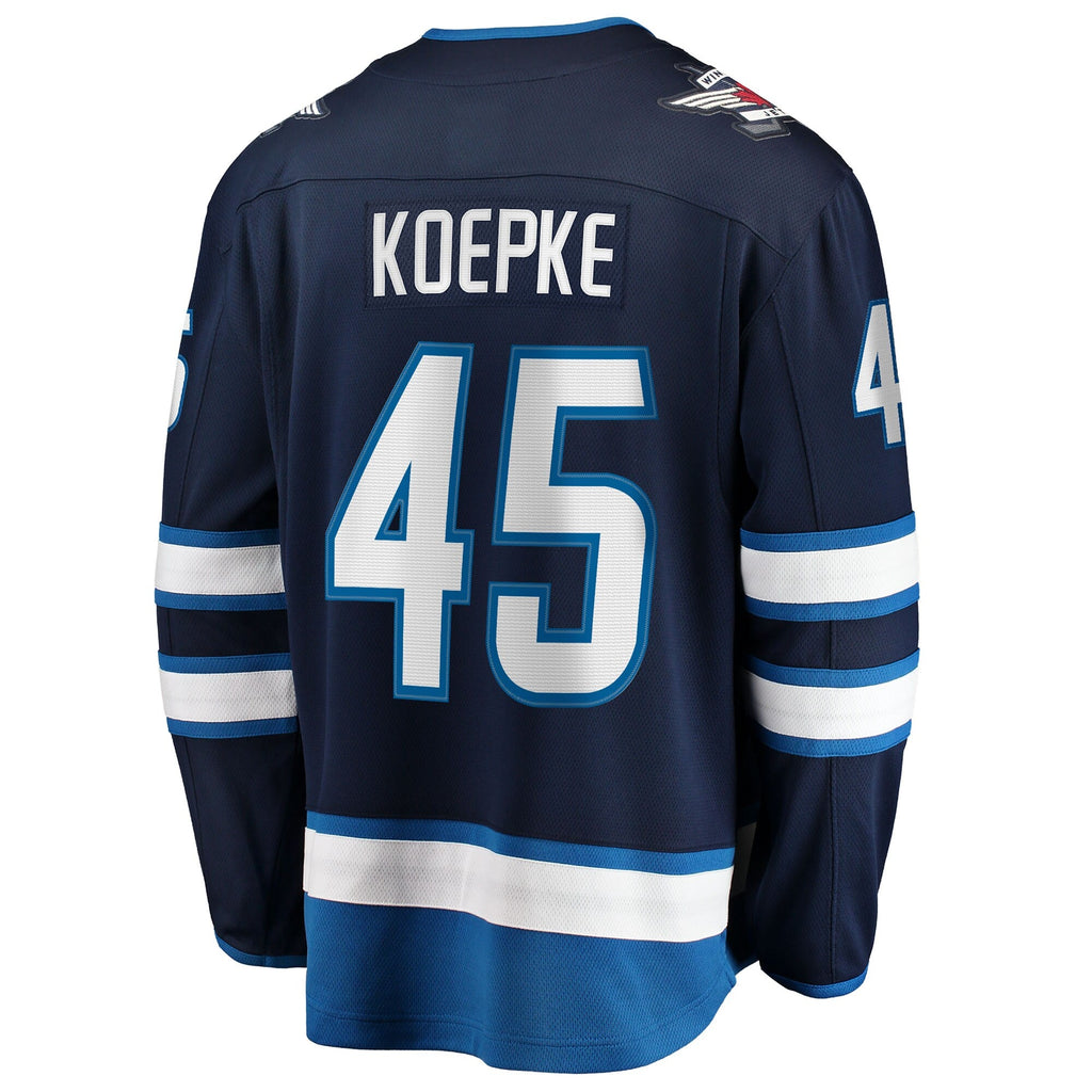 Winnipeg Jets Cole Koepke Navy Home Breakaway Hockey Jersey